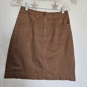 Talbots Petite Size 2 Stretch Linen Blend Brown Shorts Y2K Boho Dark Academia